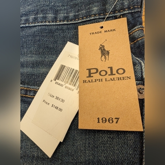 Polo Ralph Lauren Hampton Relaxed Straight Jeans mens 38x30 - Picture 7 of 12